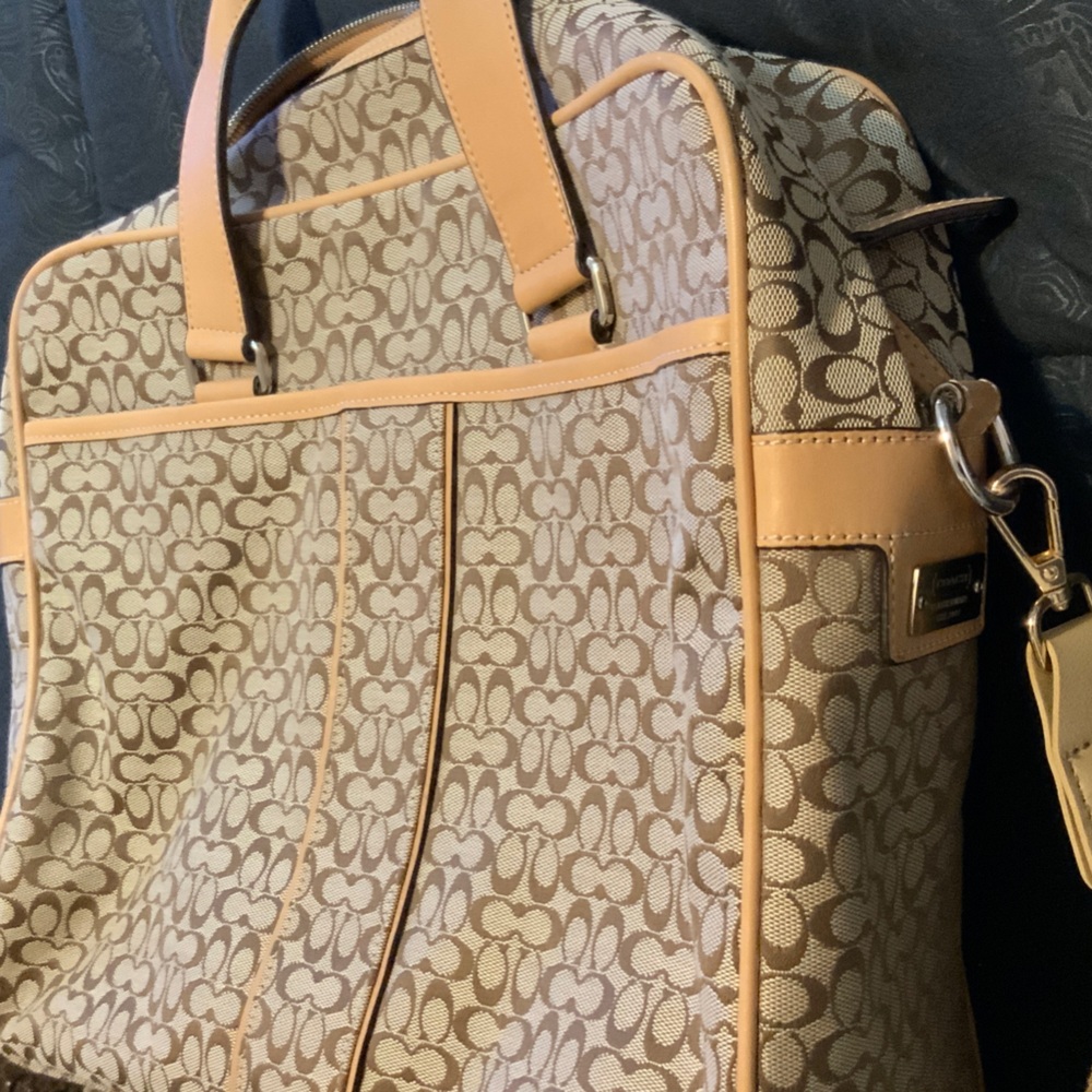 Coach Beige Signature Tote Bag